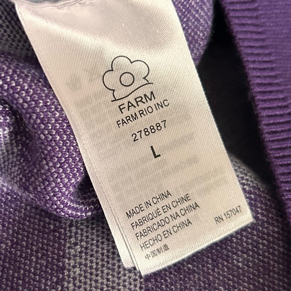 NWT FARM Rio x Anthropologie Geo Heart Knit Long Sleeve Midi Sweater Dress Sz L - Picture 11 of 12